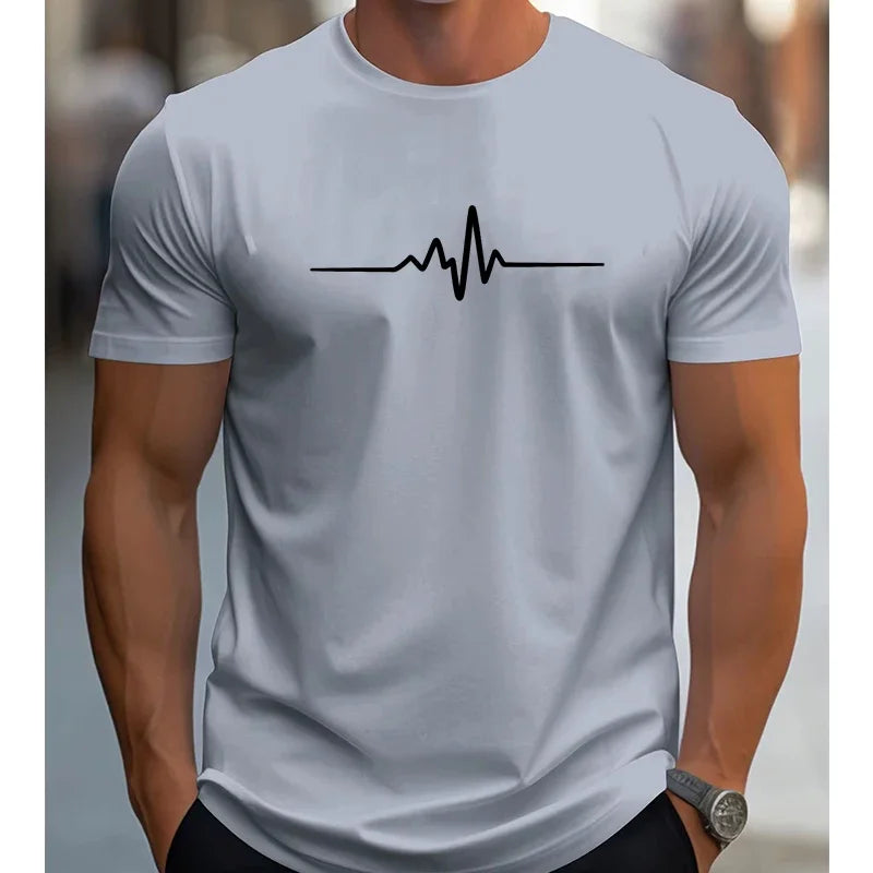 2025 Men's 100% Cotton Summer Loose Size Creative Graphic Printed Slim
