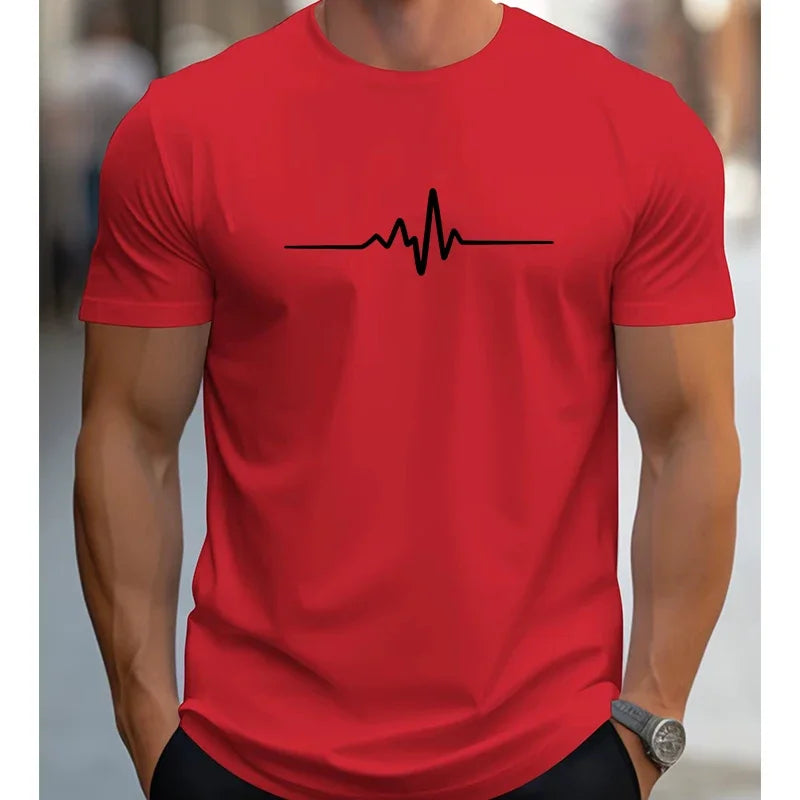 2025 Men's 100% Cotton Summer Loose Size Creative Graphic Printed Slim