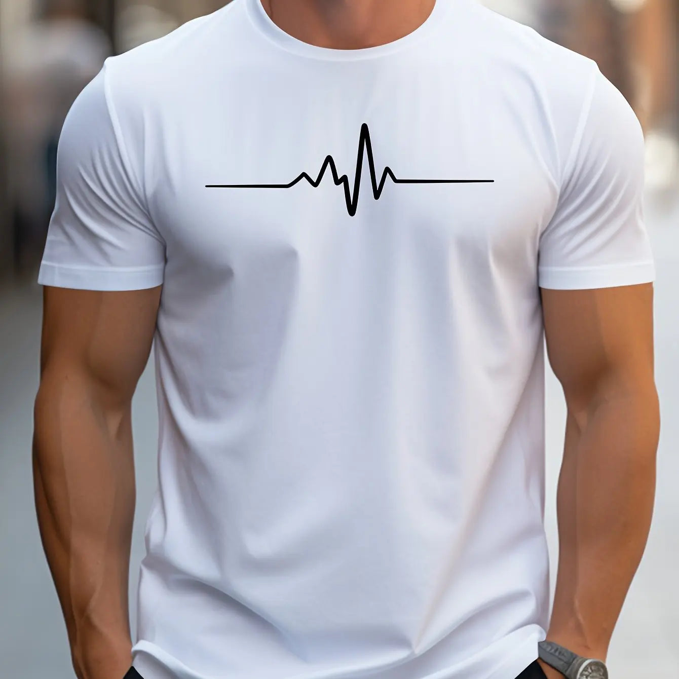 Men's 100% Cotton Summer Loose Size Creative Graphic Printed Slim