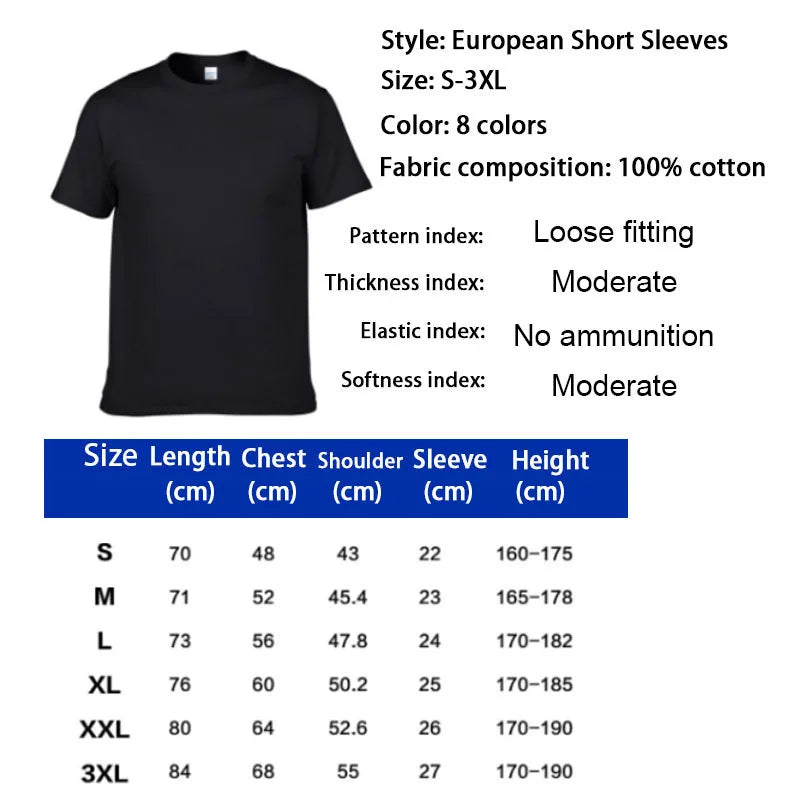 2025 Men's 100% Cotton Summer Loose Size Creative Graphic Printed Slim