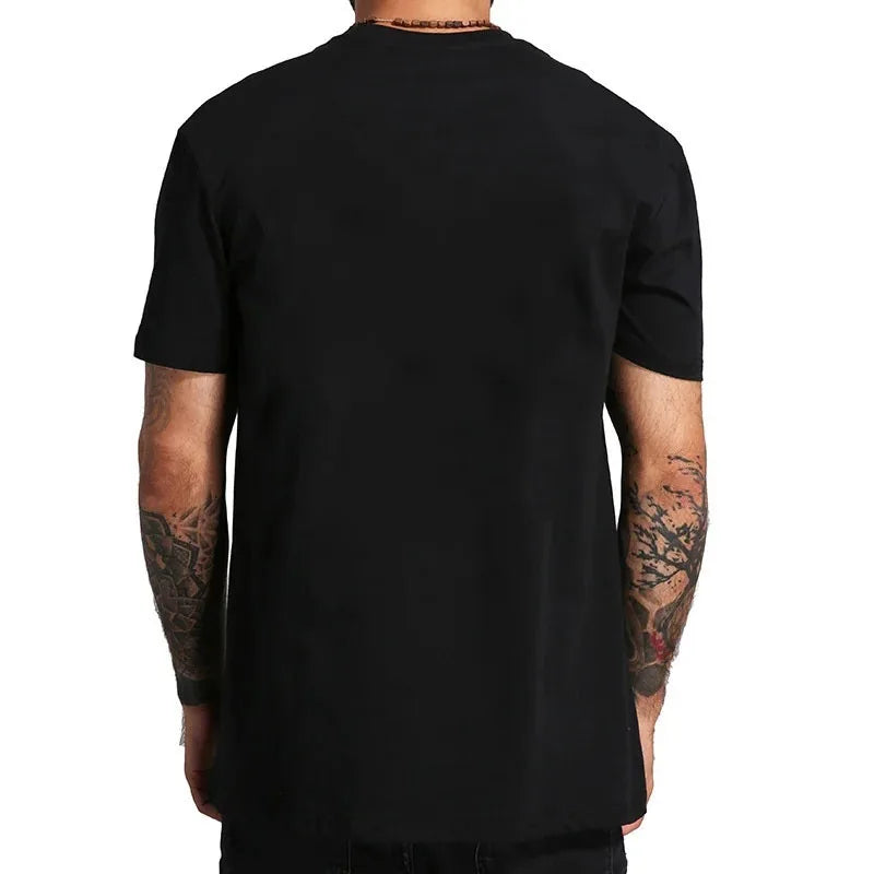 2025 Men's 100% Cotton Summer Loose Size Creative Graphic Printed Slim