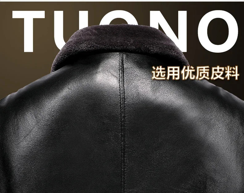 Leather Jacket Men Winter Fleece Warm Motorcycle Coats Mens Fashion New Biker