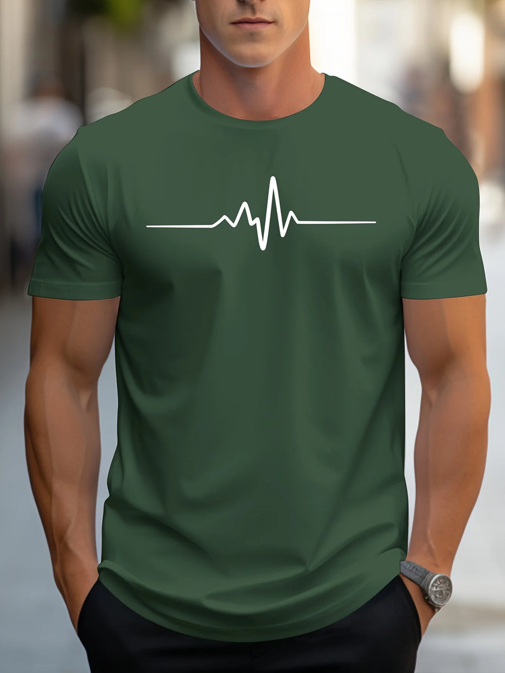 Men's 100% Cotton Summer Loose Size Creative Graphic Printed Slim