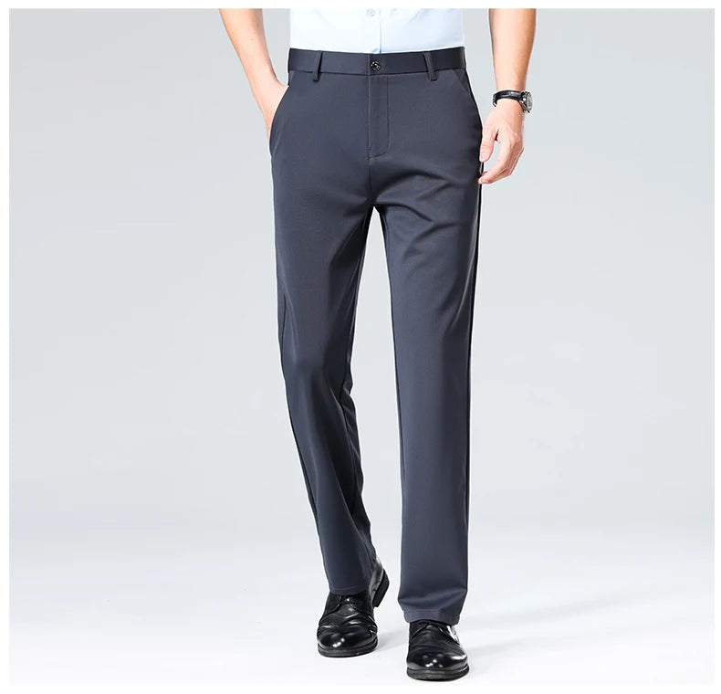 Men's Summer Autumn Slim Fit Trousers, Formal Suit Pants