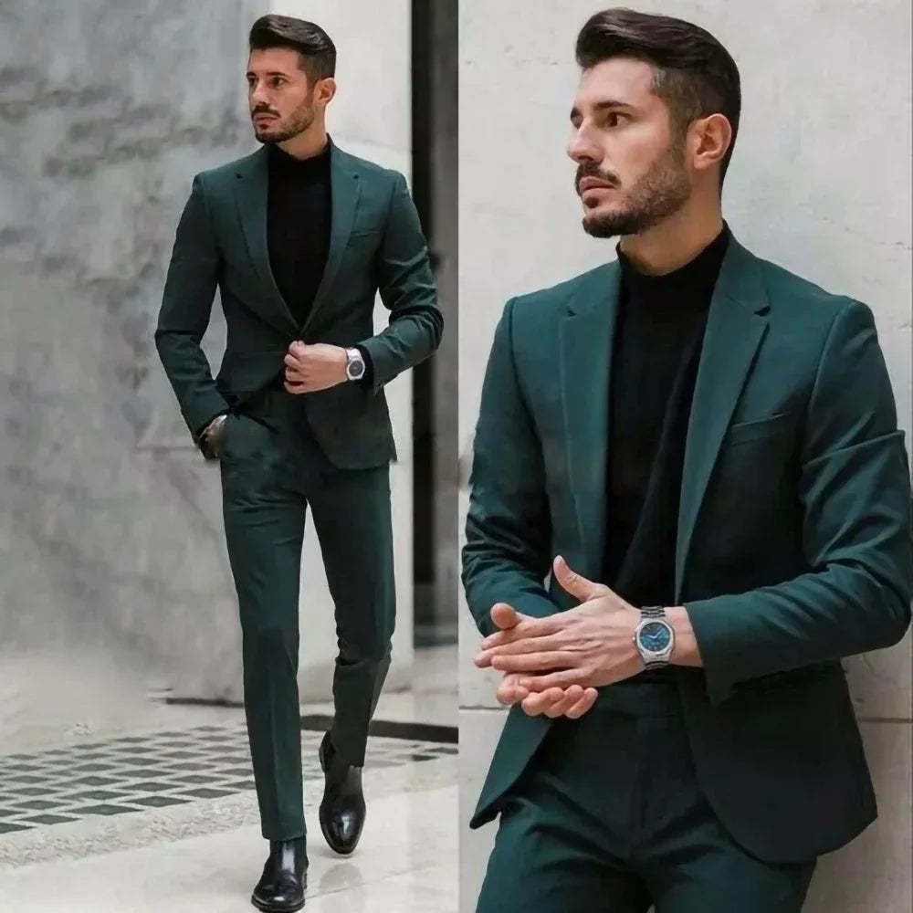 Men's suits Men's grooms 2-piece suit Stylish party ball jacket pants Slim-fit
