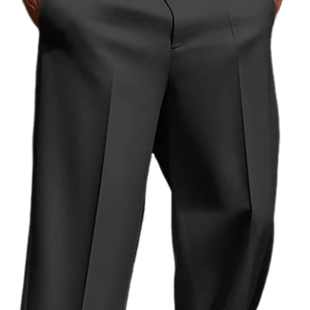 Men Suit Pants Elegant Men's Business Suit Pants with Straight Loose Fit
