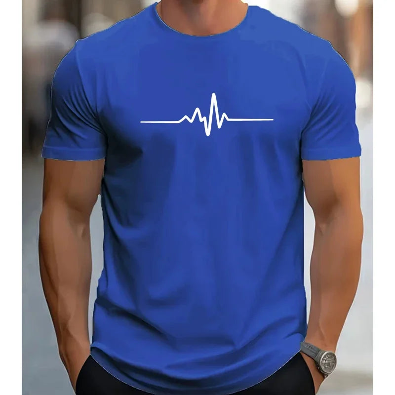 2025 Men's 100% Cotton Summer Loose Size Creative Graphic Printed Slim