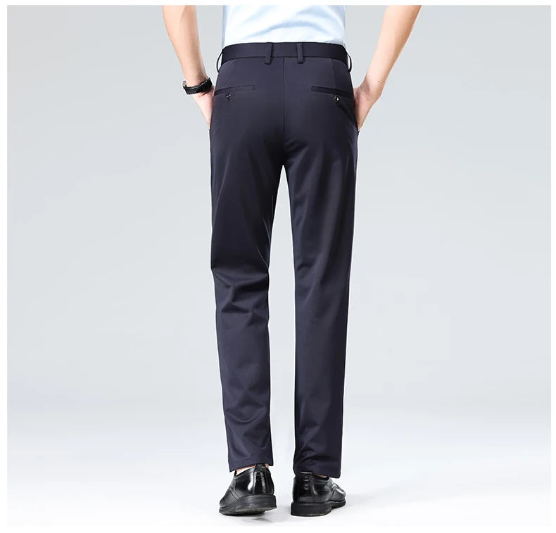 Men's Summer Autumn Slim Fit Trousers, Formal Suit Pants