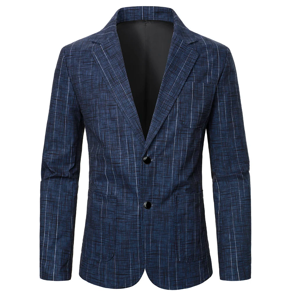 Men's Suit Jacket Retro Style Breast Pocket Stylish Regular Men's Top