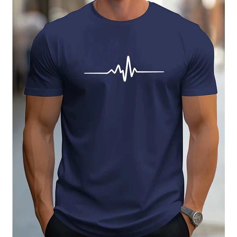 2025 Men's 100% Cotton Summer Loose Size Creative Graphic Printed Slim