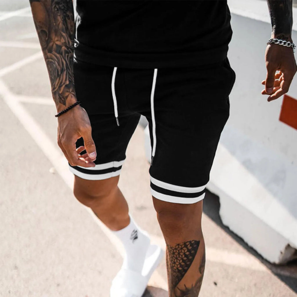 Men's Summer Loose Suit  Short-sleeved And Shorts Sporty And Casual Round-neck Two-piece