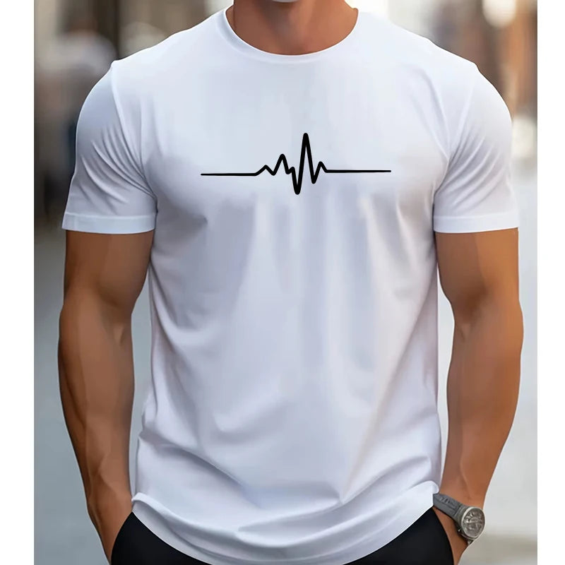 2025 Men's 100% Cotton Summer Loose Size Creative Graphic Printed Slim