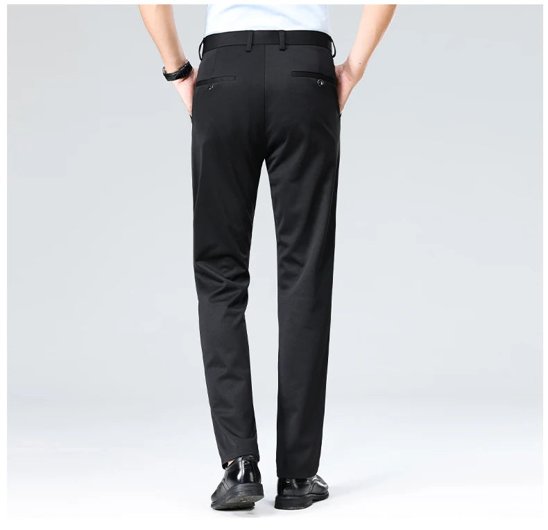 Men's Summer Autumn Slim Fit Trousers, Formal Suit Pants