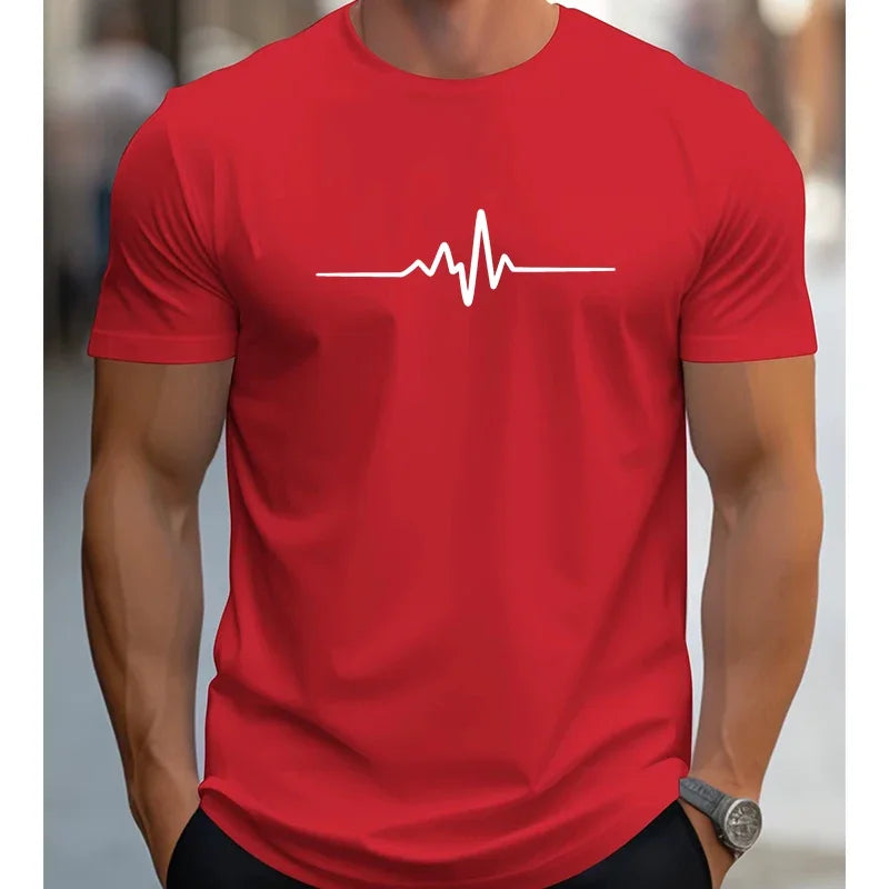 2025 Men's 100% Cotton Summer Loose Size Creative Graphic Printed Slim