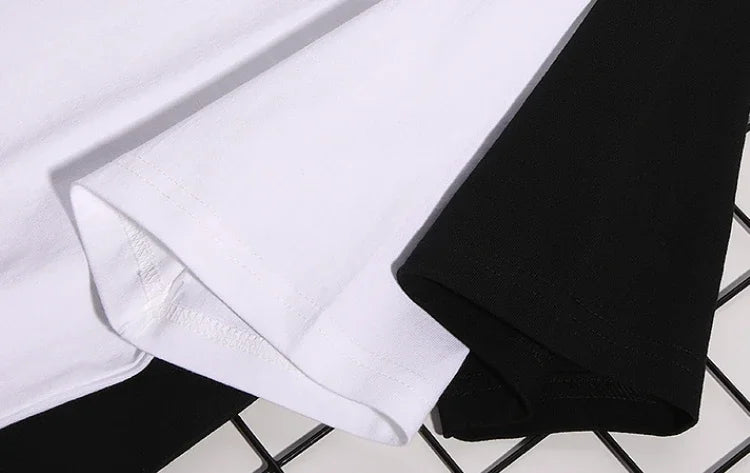 2025 Men's 100% Cotton Summer Loose Size Creative Graphic Printed Slim