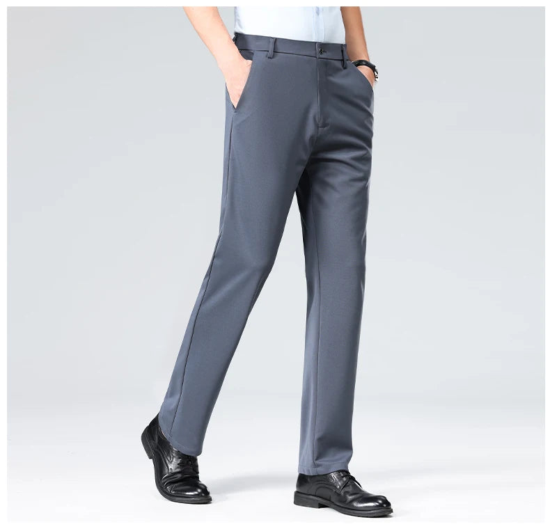 Men's Summer Autumn Slim Fit Trousers, Formal Suit Pants