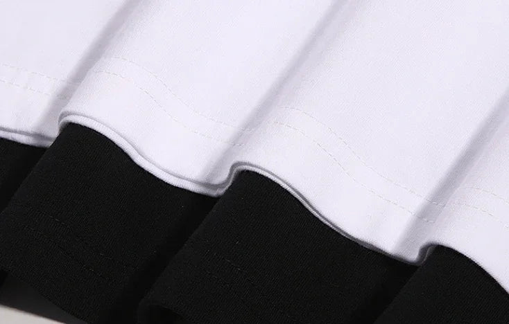 2025 Men's 100% Cotton Summer Loose Size Creative Graphic Printed Slim